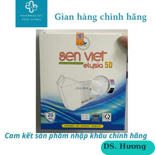 Khẩu trang 5D elysia Sen Việt 3 lớp kháng khuẩn hàng chính hãng công ty hộp 20 cái