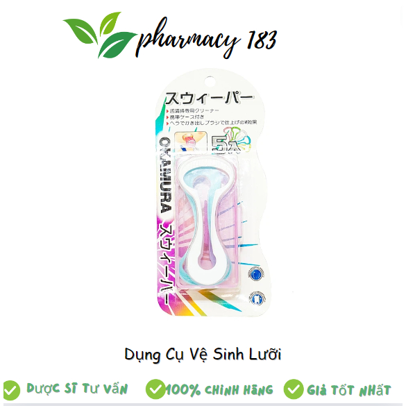 Okamura - Dụng cụ cạo lưỡi Okamura Nhật Bản (Hộp 5 cái)