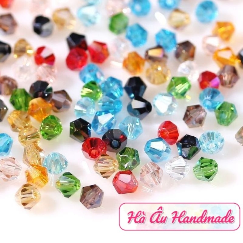 (1dây-mua 10 tặng 2) 84~100 viên đá nhân tạo pha lê hình thoi 4mm (1 dây) đính kết trang phục diy handmade