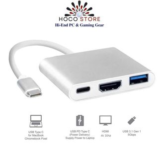 HUB Cáp Chuyển Đổi Hoco HB14 3in1 ( TypeC / HDMI / USB ) l Hoco Store PC