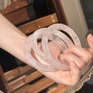 Vòng tay Thạch Anh Trắng bản Đũa chất trong đẹp thanh lịch sang trọng có Kiểm Định