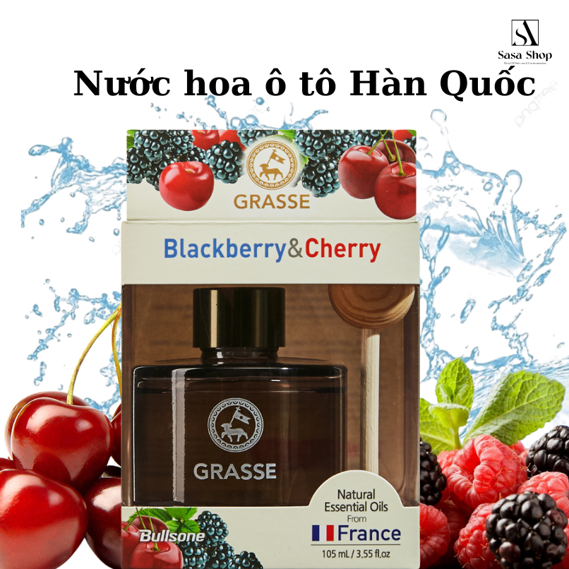 Nước Hoa Ô tô Hàn Quốc Grasse Blackberry & Cherry hàng chính hãng 105ml