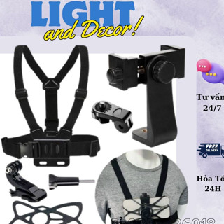  Bộ dây đai đeo ngực gắn điện thoại camera hành trình hỗ trợ giữ đt khi đạp xe chạy bộ xe máy quay video phóng sự... 