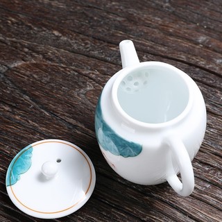 Ấm Trà Sứ Trắng Bạch Định pha trà đạo 190 ml