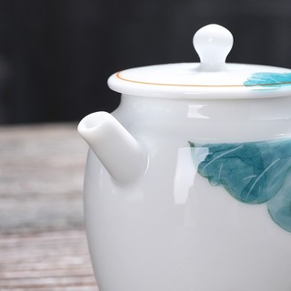 Ấm Trà Sứ Trắng Bạch Định pha trà đạo 190 ml