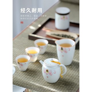 Ấm Trà Sứ Trắng Bạch Định pha trà đạo 190 ml
