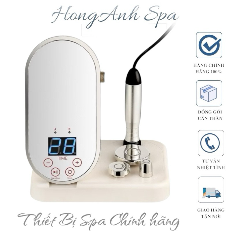 NEW Máy 2 Chức Năng Chăm Sóc Da Nâng Cơ RF, EMS 3 Đầu- MINI RF SYSTEM