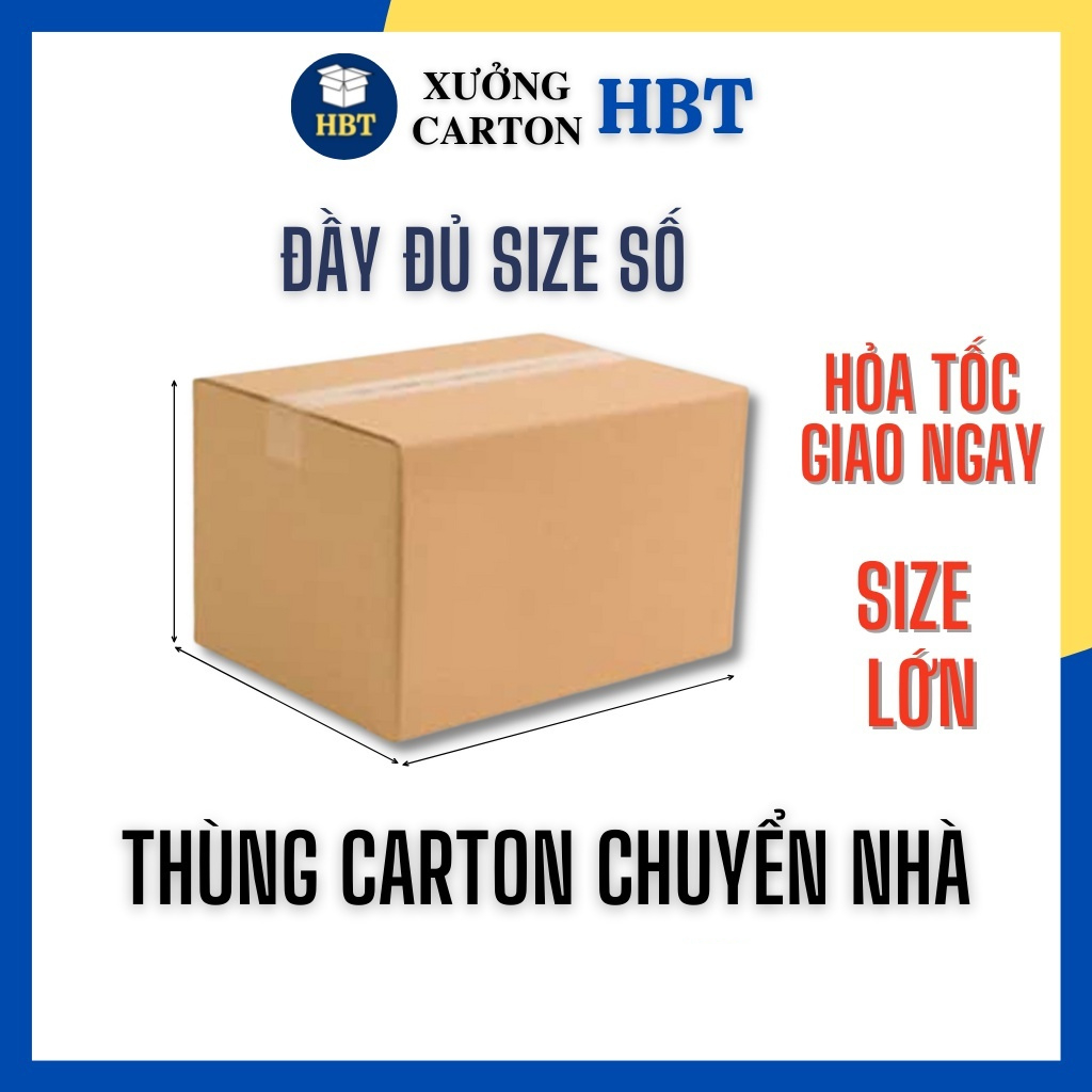 Thùng carton chuyển nhà size to 3 lớp, hộp giấy carton đóng hàng chuyển nhà giá rẻ