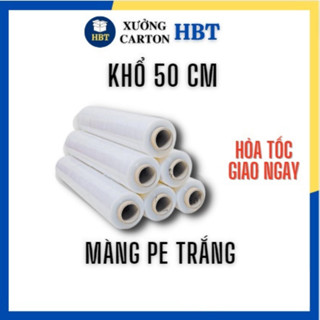 Màng PE Trắng (Đen) Khổ từ 20cm, 30cm , 40cm , 50, 60, 70cm   quấn Pallet, quấn hàng, bọc hàng trong bọc hàng lõi nhỏ