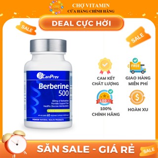 Thực Phẩm Bảo Vệ Sức Khoẻ CanPrev Berberine 500mg - Kiểm Soát Đường Huyết, Giảm Cân, Giảm Cholesterol