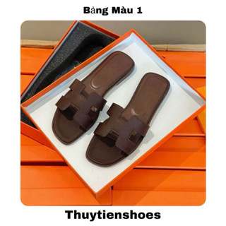 Dép H.M nữ thời trang cao cấp. Dép nữ hm quai da form to 1,5 qccc fullbox bảng màu 1.Thuytienshoes