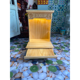 bàn thờ ông địa thần tài gỗ thông nhập khẩu ngang 40