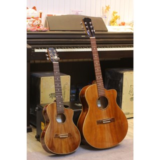 Đàn Guitar Size Mini 1/2 Gỗ thịt mã AC-12M  - Dòng Acoustic dây sắt - Full Solid - kèm bao da, capo, bộ dây, pick, ty