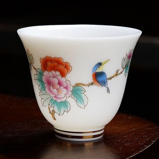 Chén Sứ Cảnh Đức Vẽ Tay Viền Vàng Dùng Thưởng Trà