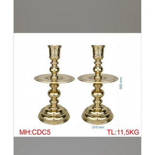  Chân Đèn Trơn Mẫu Cổ 56cm - Vật Phẩm Đồng Thờ Cúng Vĩnh Tiến Chất Lượng Cao 