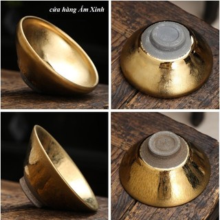 Chén Thiên Mục Thưởng Trà Mạ Vàng