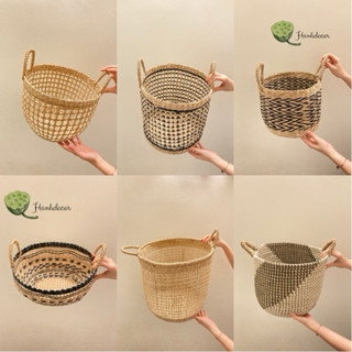 Sọt cói, giỏ đựng đồ, chậu cây trang trí nhà cửa, sọt mây đựng đồ cất gọn HANHDECOR