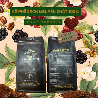 500Gr Bột cà phê nguyên chất, Hữu cơ 100%-Analog coffee, rang mộc, thơm nồng, đậm đà, mang năng lượng tích cực