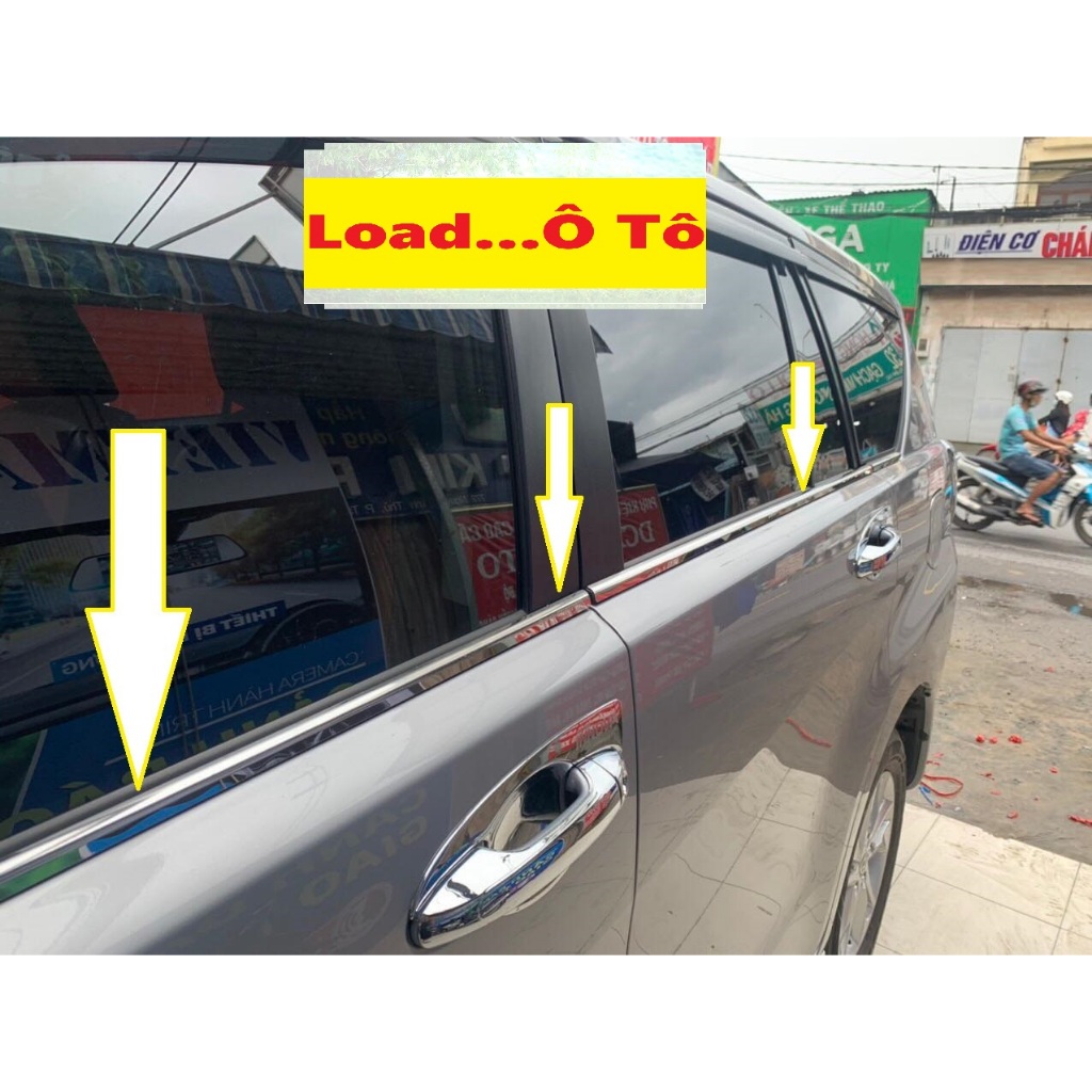 NẸP CHÂN KÍNH INOX XE INNOVA 2025-2005 Chất Liệu Inox Sáng Bóng Cao Cấp