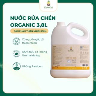  Nước rửa chén bát rửa bình sữa em bé Fuwa3e hữu cơ Enzyme sinh học organic bảo vệ da tay dung tích 3,8L 