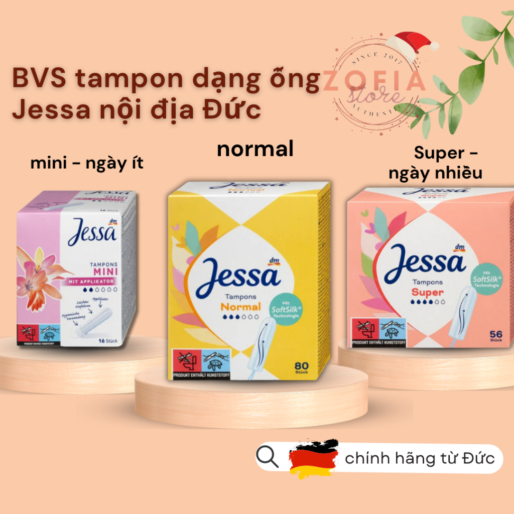 Băng vệ sinh Tampon Jessa dạng ống thoải mái vận động
