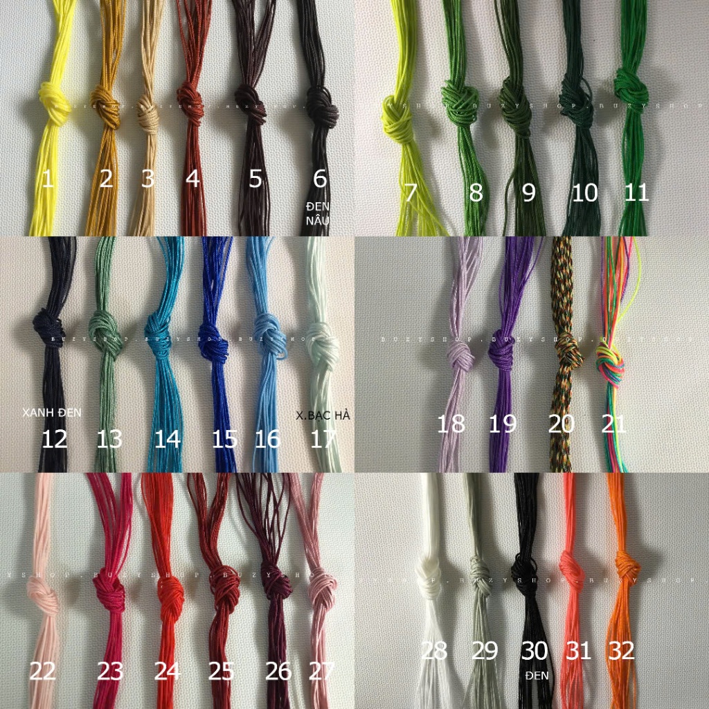 BÓ 10 MÉT dây dù thắt vòng 0,8mm (mã số 14-32) [nguyên liệu handmade]