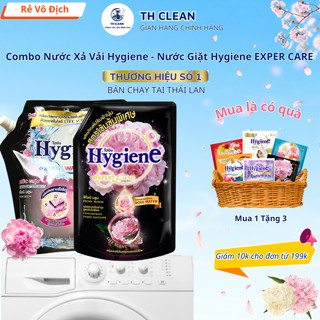 Combo nước xả vải Hygiene Thái Lan 1150ml, 2000ml và nước giặt Hygiene 1800ml EXPER CARE hương thơm bền lâu
