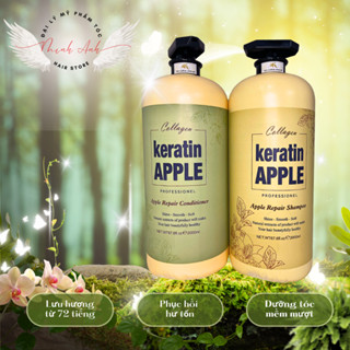 Dầu gội Collagen Keratin Apple 2000mlx2 phục hồi tóc khô xơ, hư tổn và dưỡng tóc mềm mượt