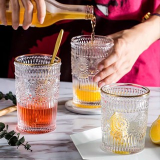 Ly cốc thủy tinh pha lê cao cấp viền nhũ vàng uống rượu whisky wine glass