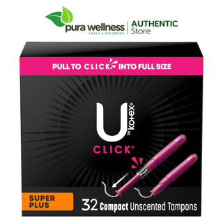 |Mẫu mới| Kotex Click Conpact Super Plus - Tampon siêu thấm không mùi có cán đẩy 32 cái