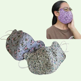 D- KHẨU TRANG VẢI 3 LỚP chống nắng Chất lượng - kiểu dáng tai mèo dễ thương. Vải Kate lanh mềm, thấm hút mồ hôi, tự