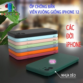 ⭐Ốp lưng iPhone Viền Vuông – Nhựa dẻo lót nhung – Chống sốc các đời từ 6 Plus đến 13 Pro Max