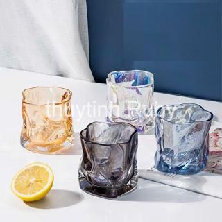 Ly rock uống rượu ngoại phong cách Bắc âu, ly sóng nước thủy tinh chịu nhiệt cốc uống whisky