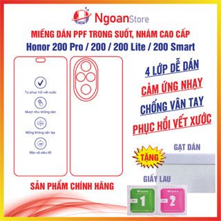  Miếng dán PPF Honor 200 Pro   200   200 Lite   200 Smart chống bám vân tay tự phục hồi vết xước - Ngoan Store 
