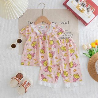 Tay Ngắn quần Dài - Khoai Tây Hồng- Đồ Bộ Bé Gái - Bộ quần áo Tole Loại 1 mềm, mịn, mát size 7-37 kg 4-5 năm