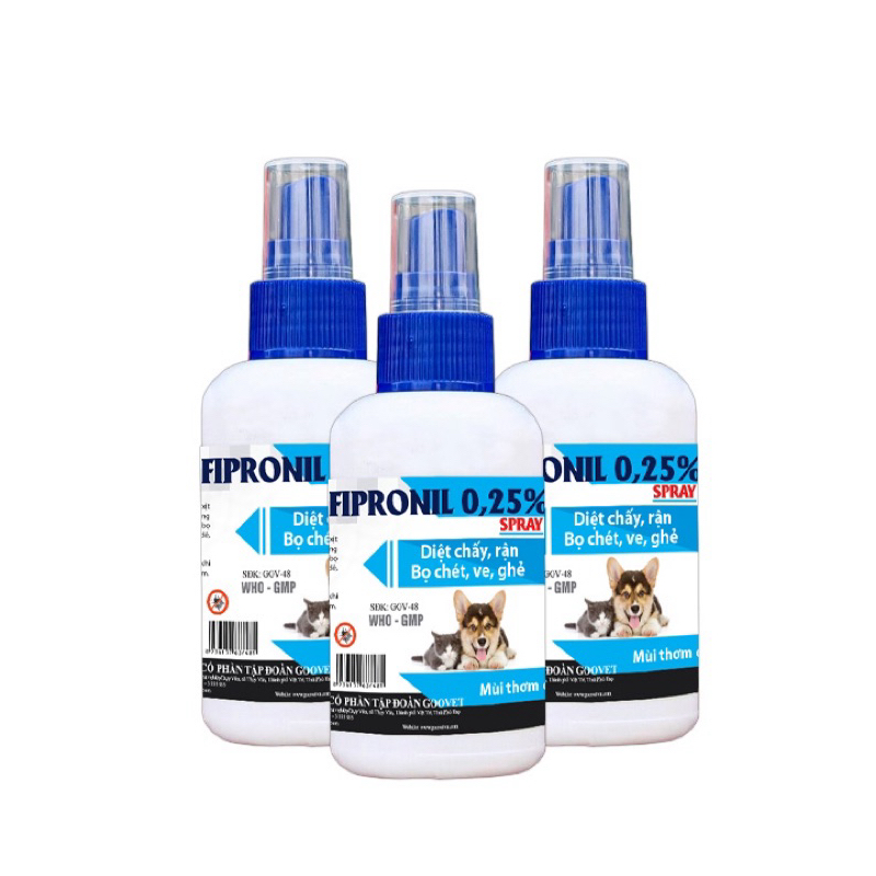 FIPRONIL 0,25% SPRAY ( Diệt chấy, rận, bọ chét, ve, ghẻ - Mạnh mẽ - An Toàn -