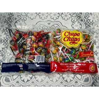 Bán sỉ bịch kẹo mút Chupa Chups hương hỗn hợp với vitamin c 60 cái và bịch kẹo mút sắc màu Chupa Chups 58