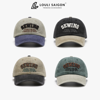 Mũ lưỡi trai nam nữ LOULI SAIGON thêu SEWING form mềm, nón lưỡi trai vải kaki cao cấp phong cách cá tính Hàn Quốc M69