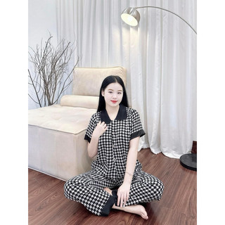 ĐỒ BỘ LỤA MANGO ÁO CỘC QUẦN DÀI CỔ SEN HÌNH