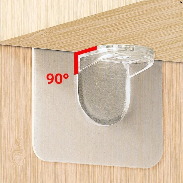 Móc Dán giá đỡ kệ gỗ treo tường, kệ sách, tủ giầy, miếng dán ke góc chữ L
