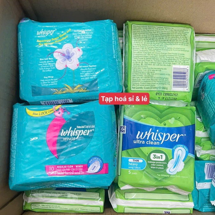 Băng vệ sinh Whisper dày cánh/ mỏng cánh