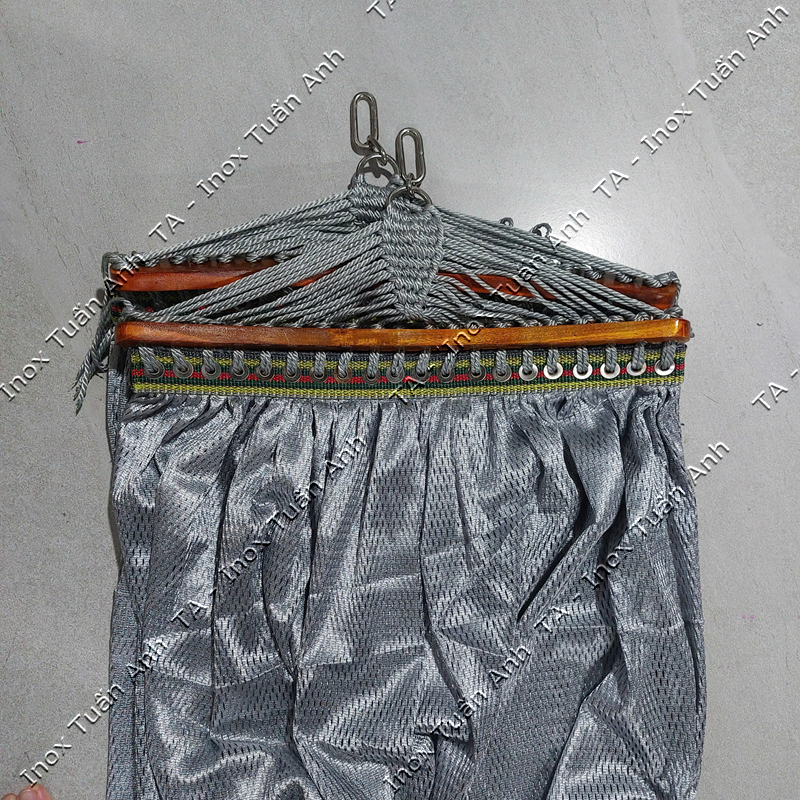 Võng cán gỗ lưới, võng lưới loại lớn cao cấp VGM