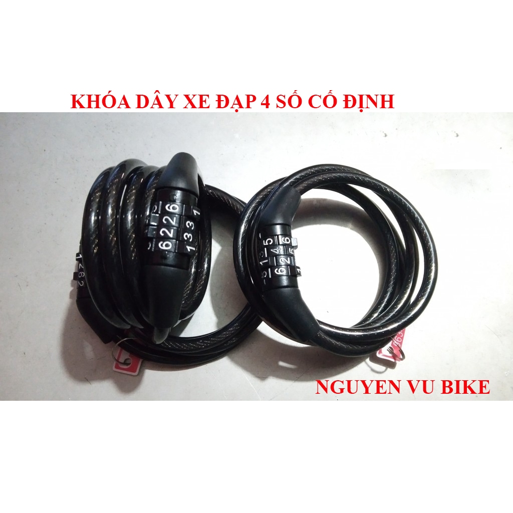 Khóa dây xe đạp 4 số