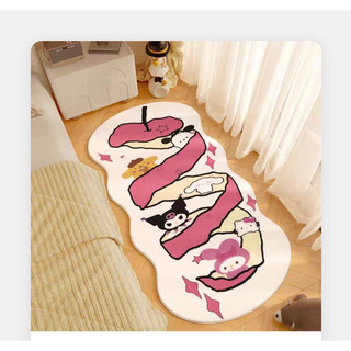 Thảm lông cừu lót sàn, thảm decor phòng ngủ, phòng khách 40x 120 cm hoạ tiết cinamol, cu shin, kuromi