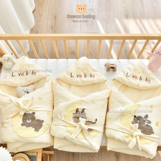 Chăn Ủ Choàng Trần Bông QC Cao Cấp Mẫu Mới Nhất Cho Bé Sơ Sinh Kích Thước 90x90cm