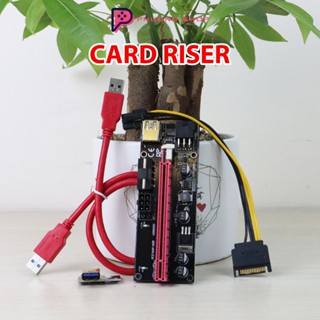 Dây Card Riser 009s đỏ Có LED cổng USB vàng Mới 100%  - Đào coin lắp VGA rời - Riser pci-e 1x to 16x dây usb 3.0