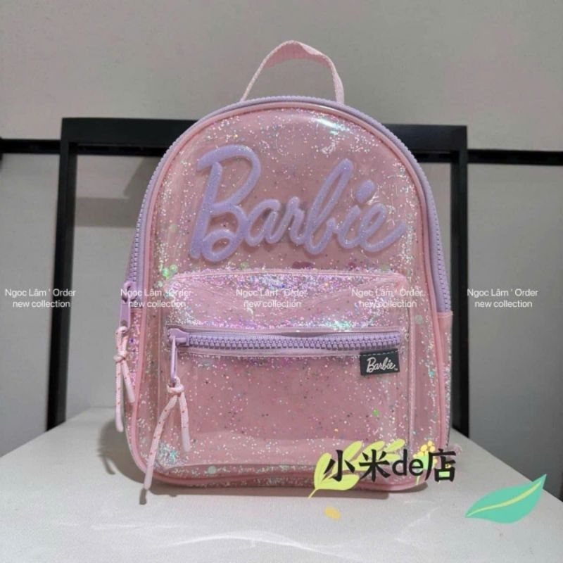 Balo Bé Gái, Balo Mẫu Giáo Tone Màu Hồng Barbie Nhũ Kim Tuyến Lấp Lánh Siêu Đẹp Hàng QCL1