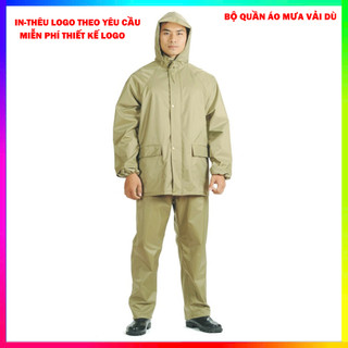  BỘ ÁO MƯA VẢI DÙ MÀU VÀNG NHẠT CAO CẤP ÁO BỘ ĐI MƯA XE ĐẠP XE MÁY 