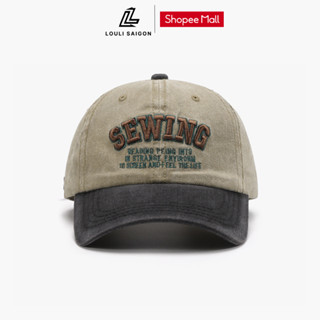 Mũ lưỡi trai LOULI SAIGON chữ SEWING cá tính, vải kaki, form mềm dành cho nam nữ M69