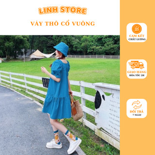 Váy thô suông nữ,Đầm suông thô đuôi cá tay bồng VA0101 ( TẤT CẢ ẢNH DO SHOP TỰ CHỤP ) (1)